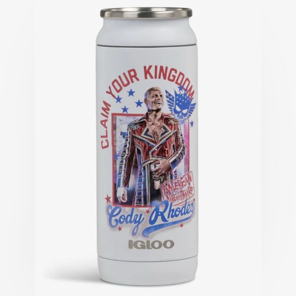 WWE Cody Rhodes 16 oz Tumbler Stainless Steel Igloo Can NWT